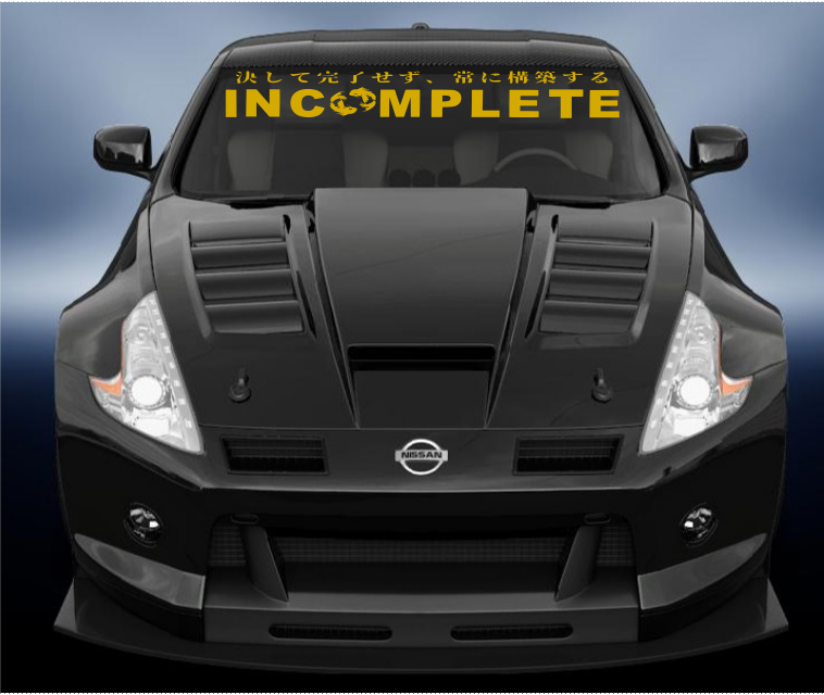 Incomplete vinyl windscreen banner