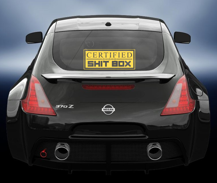 Certified shit box vinyl sticker