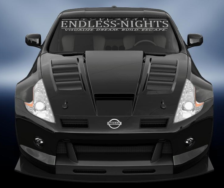 Endless nights car windscreen jdm style banner