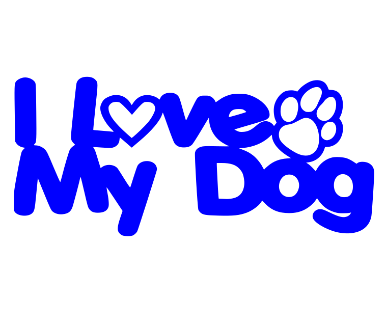 I Love my dog vinyl sticker/decal