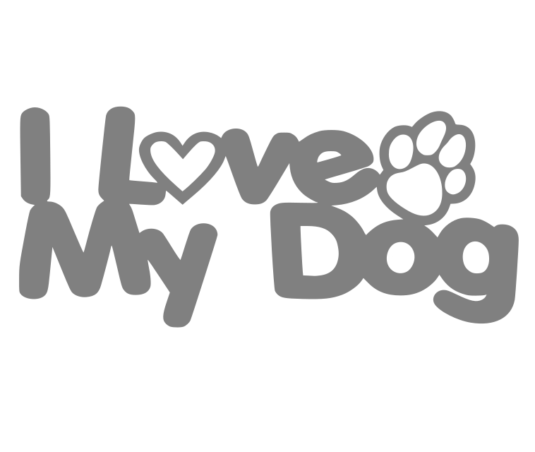 I Love my dog vinyl sticker/decal