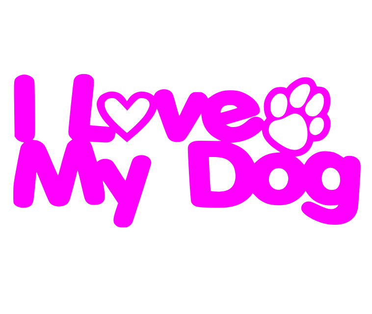 I Love my dog vinyl sticker/decal