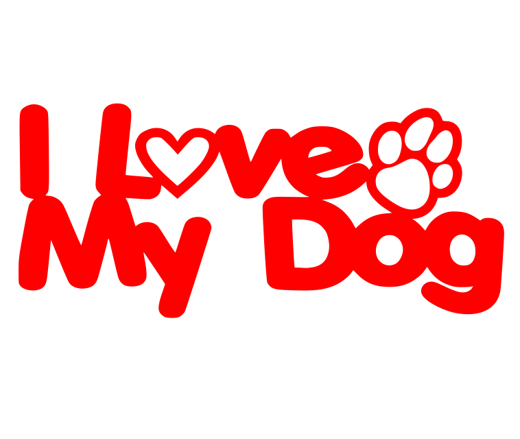 I Love my dog vinyl sticker/decal