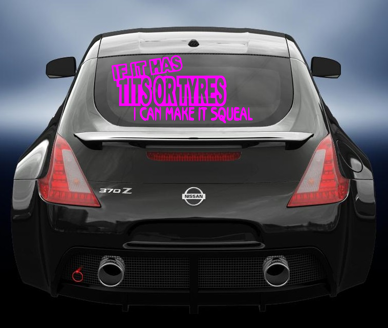 If it has tits or tyres i can make it squeal vinyl car sticker