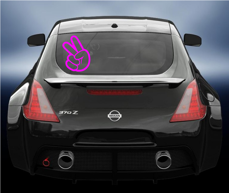 Two fingers jdm style hand vinyl decal