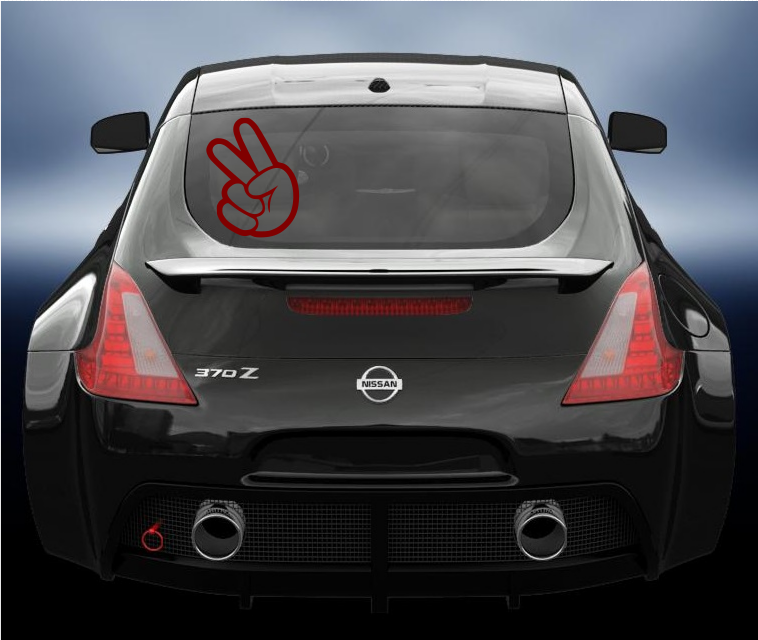 Two fingers jdm style hand vinyl decal