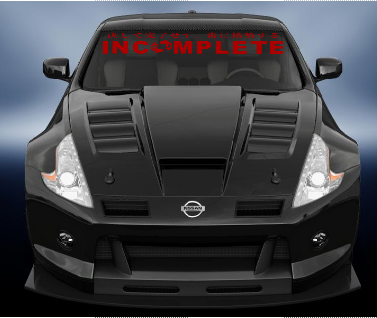 Incomplete vinyl windscreen banner