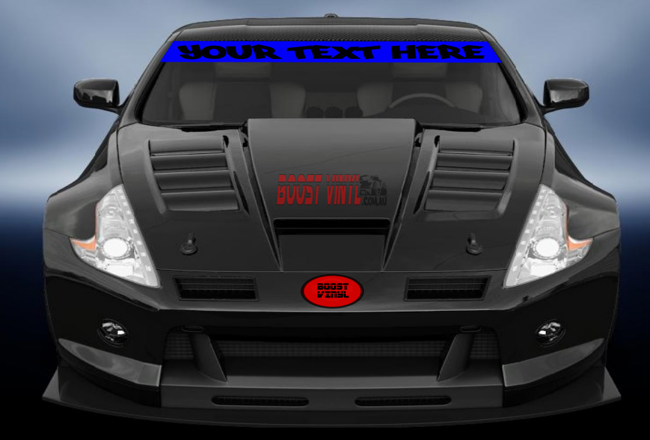 reverse windscreen banner custom text