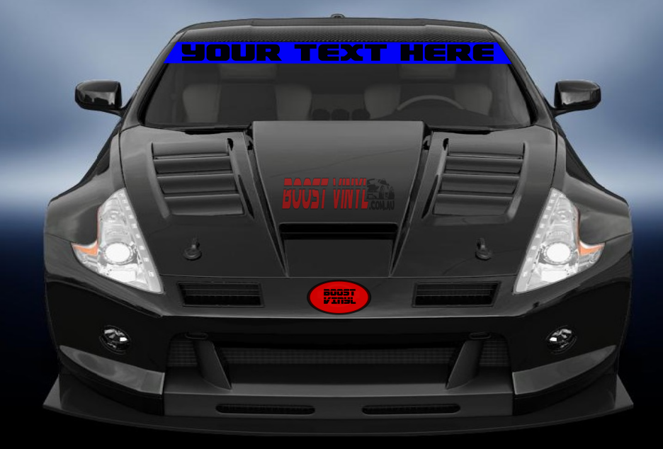 reverse windscreen banner custom text