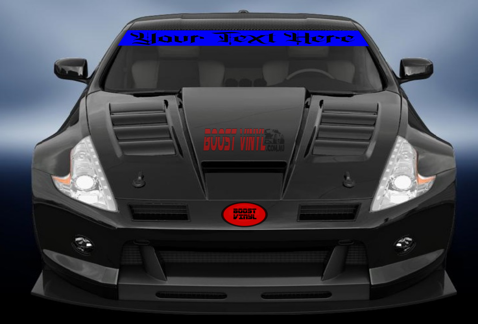 reverse windscreen banner custom text