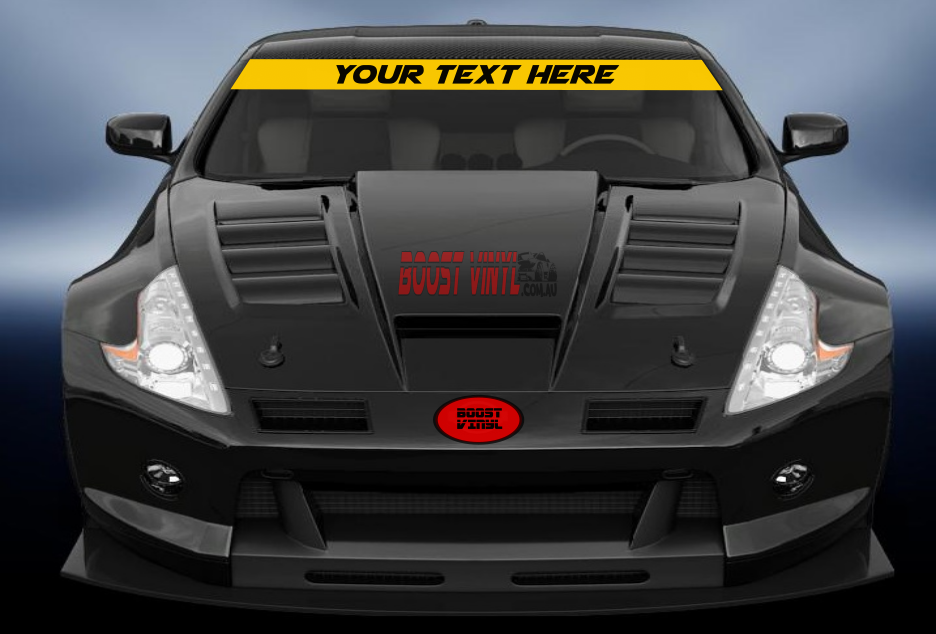 reverse windscreen banner custom text