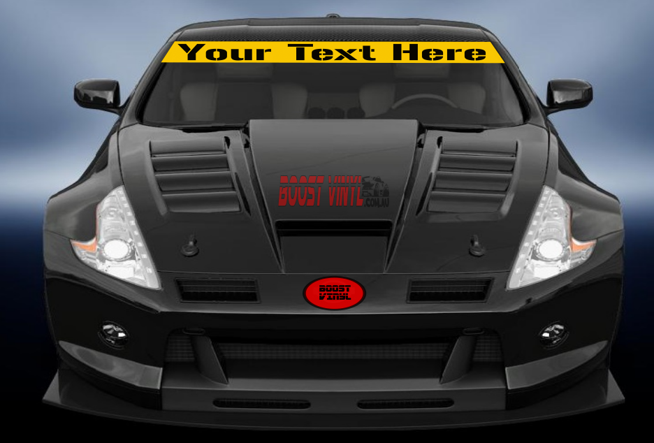 reverse windscreen banner custom text