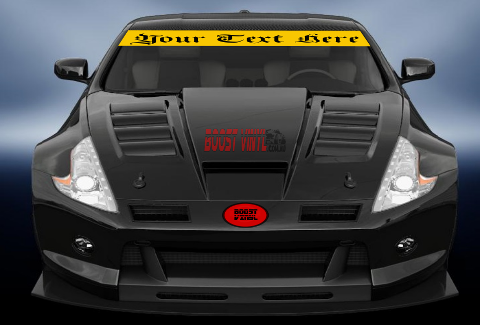 reverse windscreen banner custom text
