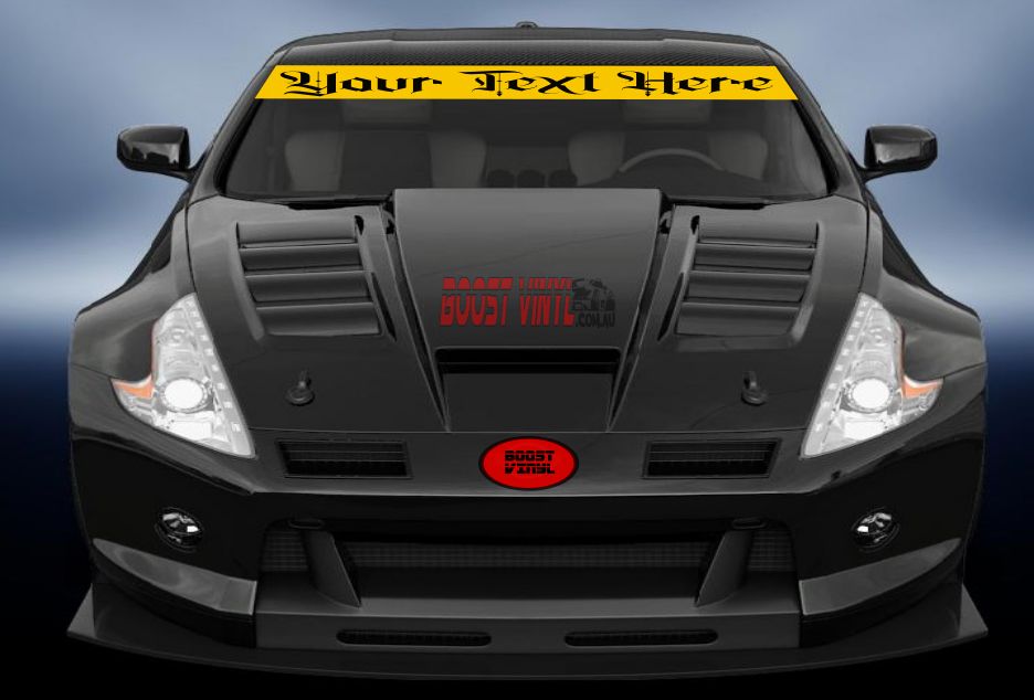 reverse windscreen banner custom text