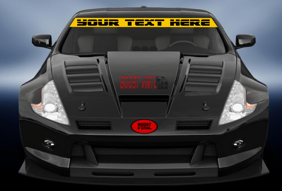 reverse windscreen banner custom text