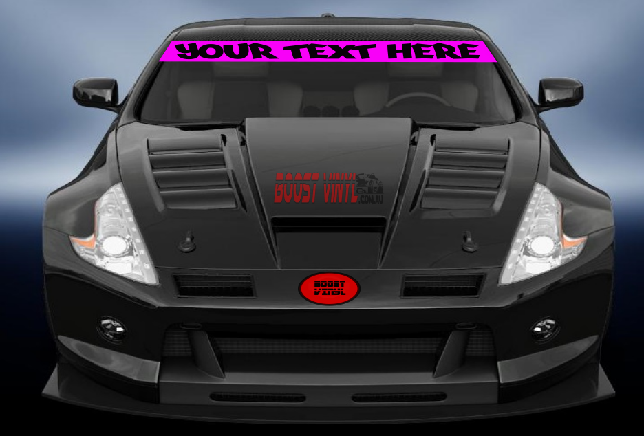 reverse windscreen banner custom text