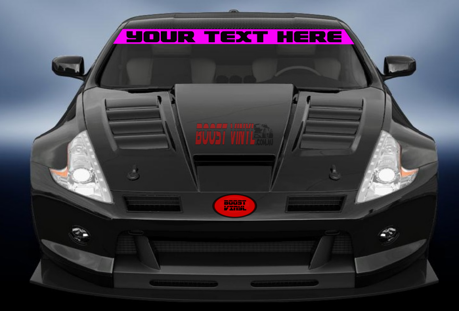 reverse windscreen banner custom text