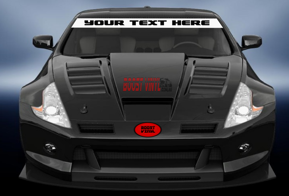 reverse windscreen banner custom text
