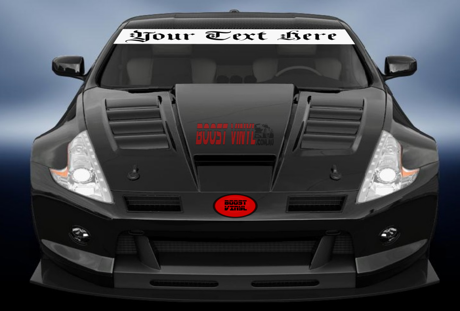 reverse windscreen banner custom text