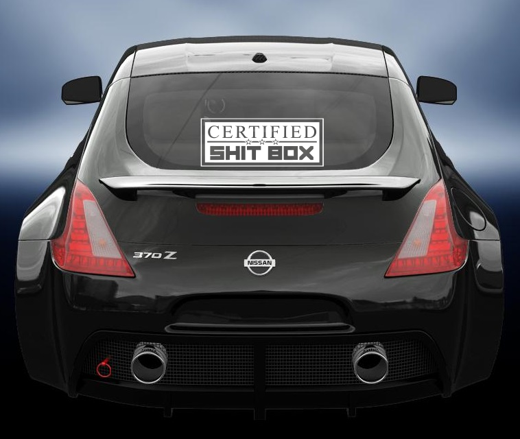 Certified shit box vinyl sticker