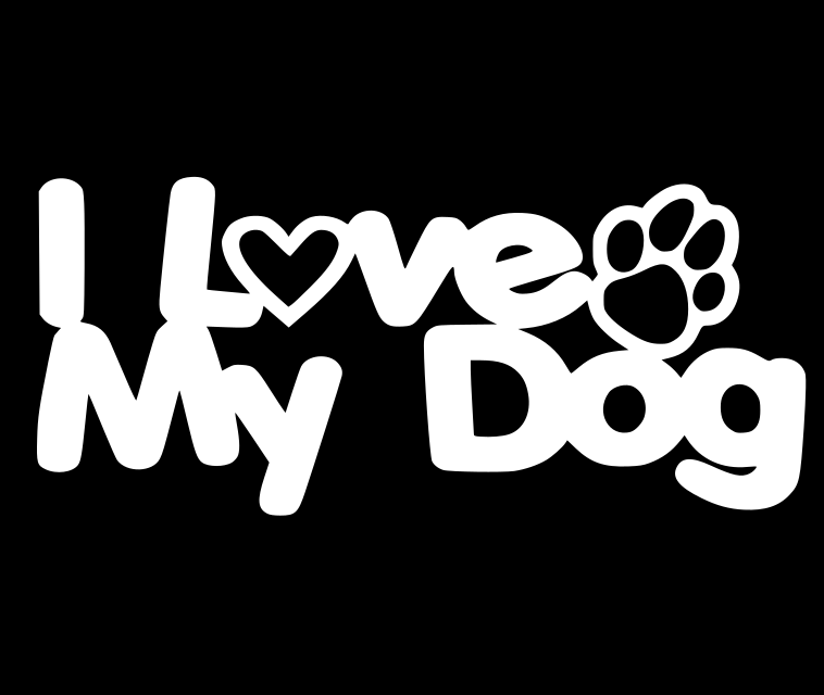 I Love my dog vinyl sticker/decal
