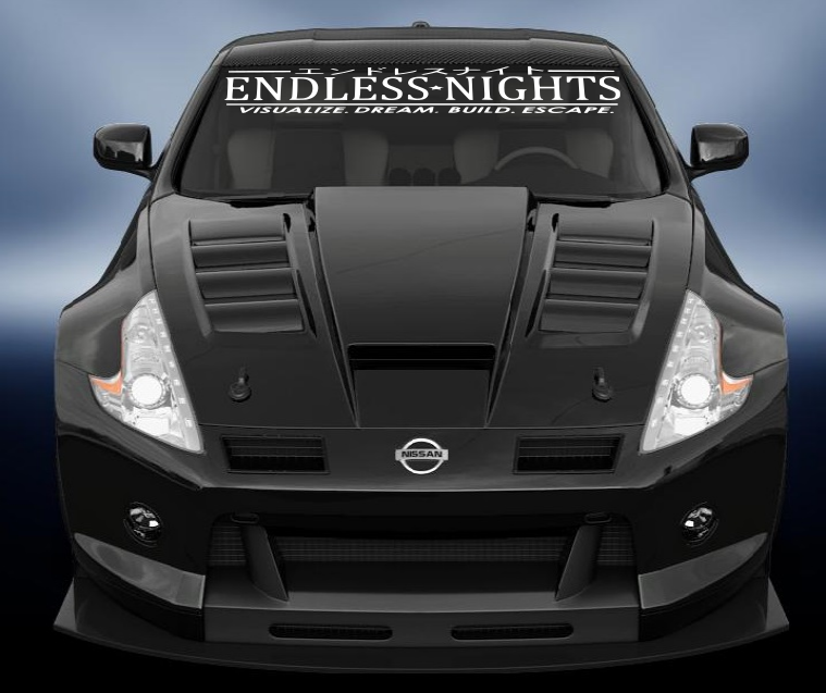 Endless nights car windscreen jdm style banner